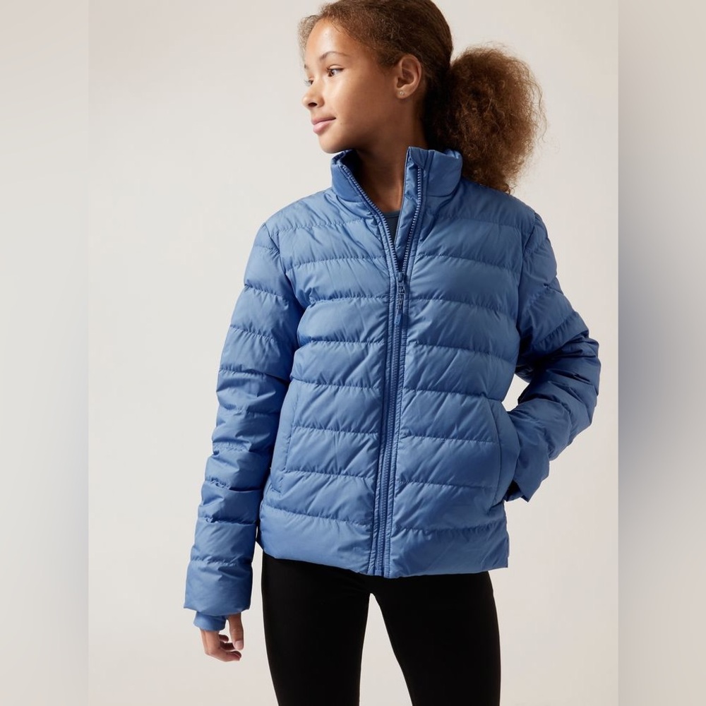 Athleta Girls Blue Puffer Jacket kids